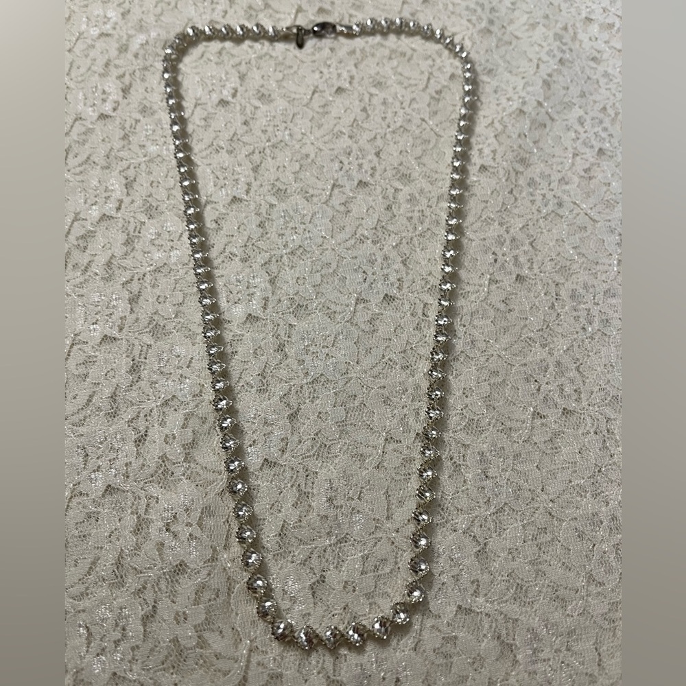 Napier/vintage silver twisted necklace, 28”
